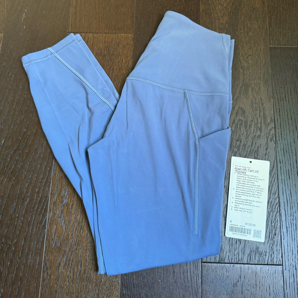 Lululemon Align High Rise Pant with Pockets 25" Water Drop - Size 6